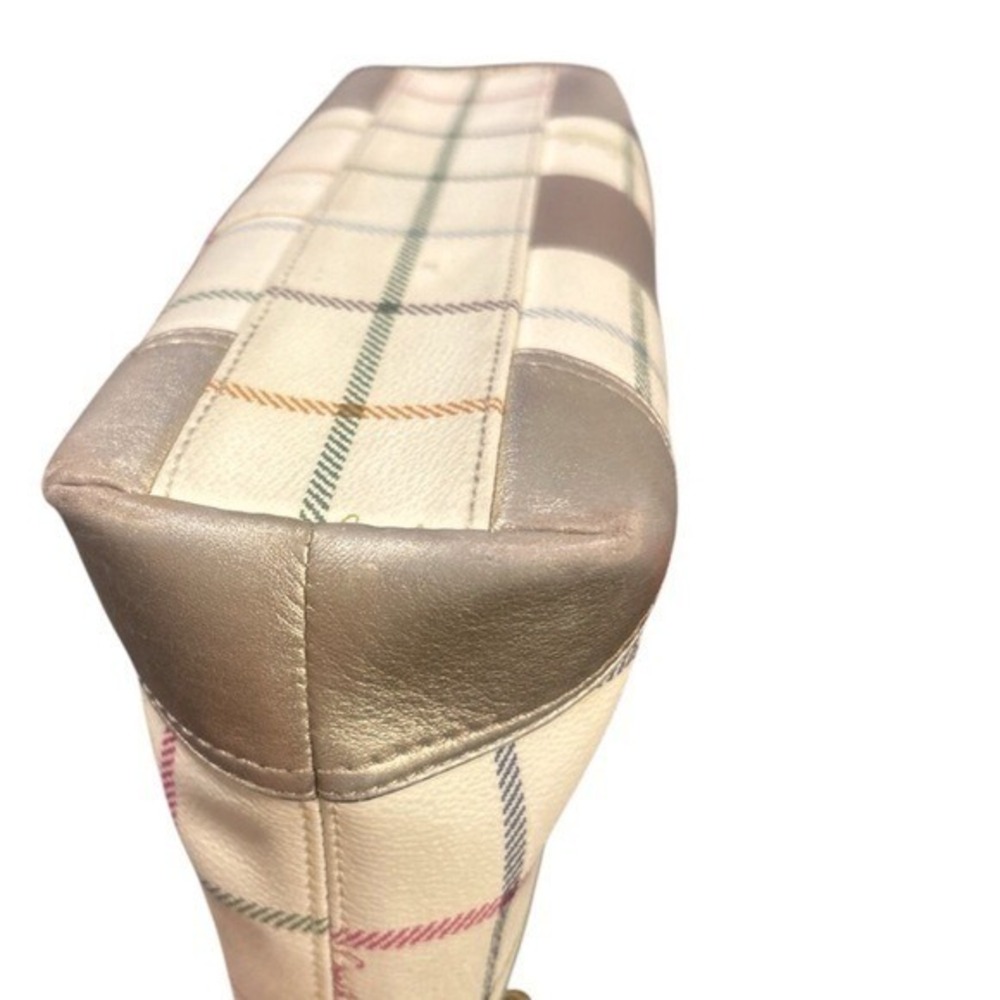 Coach Tattersall Plaid Tartan Tote Bag ✨ Gold Metallic Trim Y2K - Picture 5 of 7